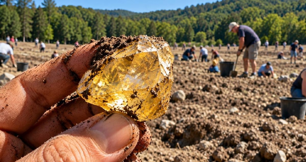 ABD'deki Crater of Diamonds Parkında Ziyaretçiler Kendi Buldukları Elmaslara Sahip Oluyor